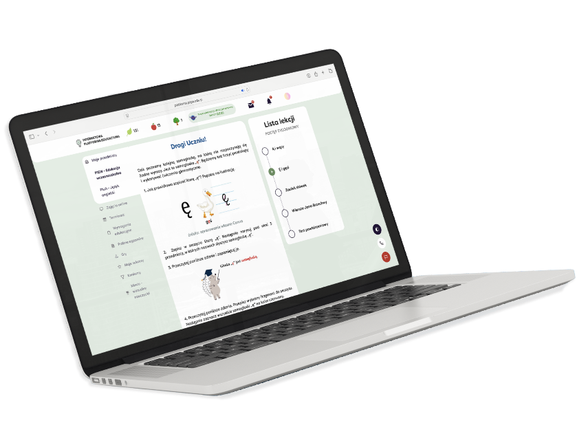 Grafika przedstawiająca laptopa z platformą